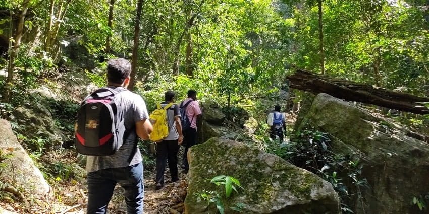 Lamiya Bay Beach is an ideal spot for trekking as it is surrounded by lush hills and forests