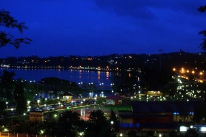 A beautiful view of Andaman and Nicobar at night with the backdrop of majestic clouds