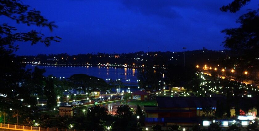 A beautiful view of Andaman and Nicobar at night with the backdrop of majestic clouds