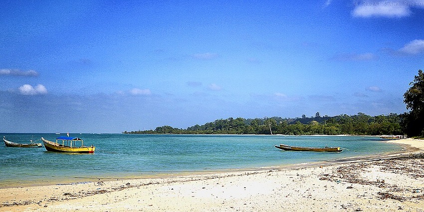 The clear blue skies and tranquil waters of Neil Island with its white-sandy beaches