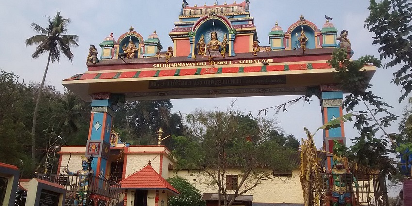 Magnificent gate of the beautiful Achankovil Sastha Temple - Places to visit in Kollam