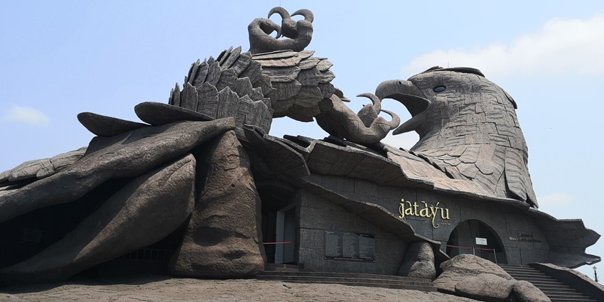 Explore Jatayu Earth's Center with rock adventures -  things to do near Ashtamudi Lake.
