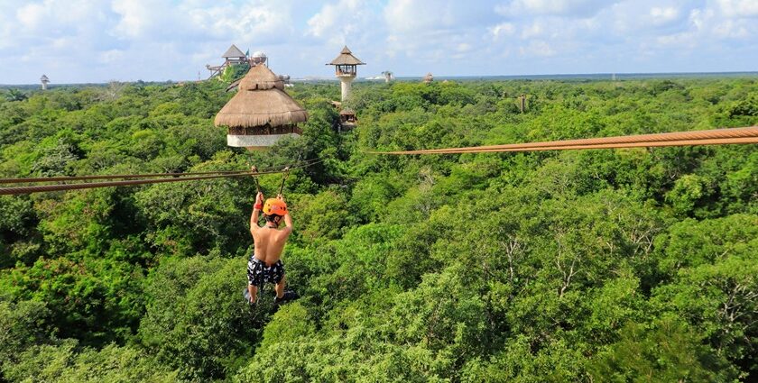 Ziplining in Adventure Park - one of the best things to do in Wayanad Adventure Parks.