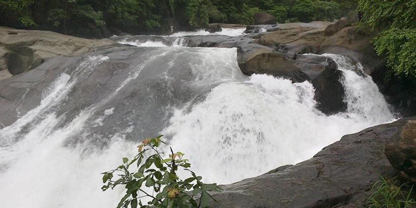 Witness the majestic waterfalls near the Nilambur teak Museum in Kerala