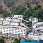 Vaishno Devi Temple, a renowned temple in Jammu elegantly nestled on the top of mountains.