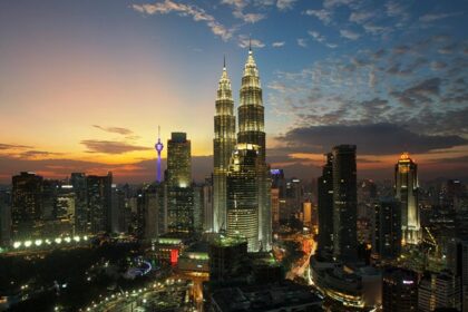 Bird’s eye view of Malaysia, showcasing the city's skyline and surrounding natural beauty.