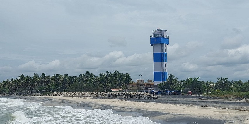 View of the breathtaking and historical asset of the Alappuzha Lighthouse from the breakwater.