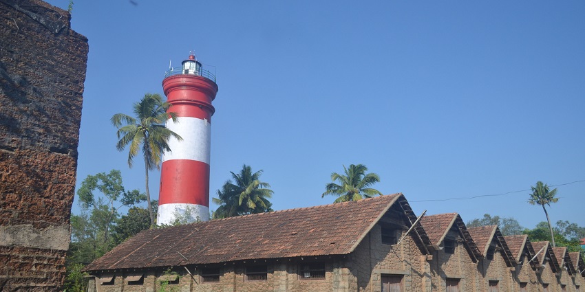 View of historic lighthouse of Alleppey - one of the best places to visit in Alleppey.