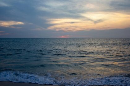 A stunning evening view of a beach in Alleppey, which is a must-visit for all travellers.