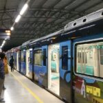 Kochi metro at Aluva metro station - go to the one of the best places to visit in Aluva