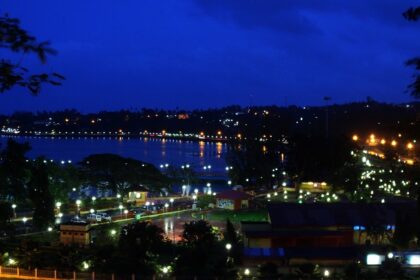 A view of an Andaman locality at night