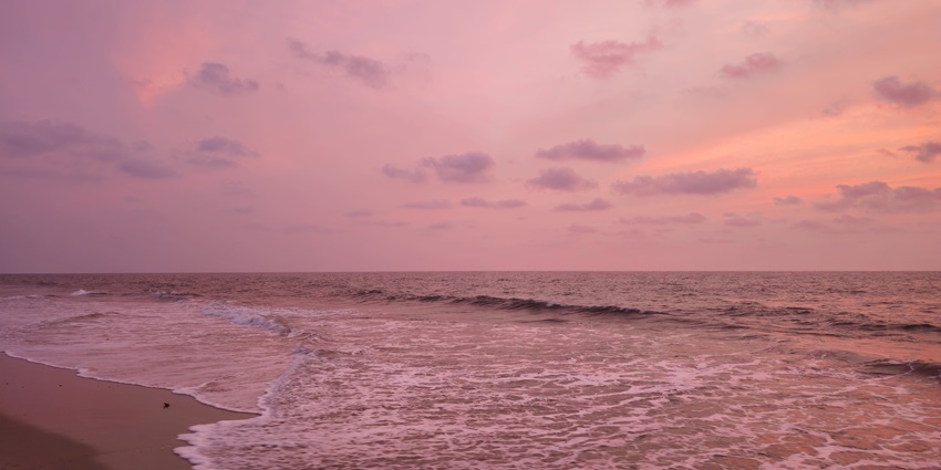 A beautiful sunset on a beach
