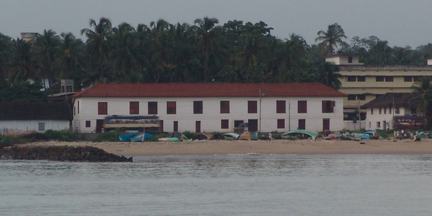Museum near a waterbody