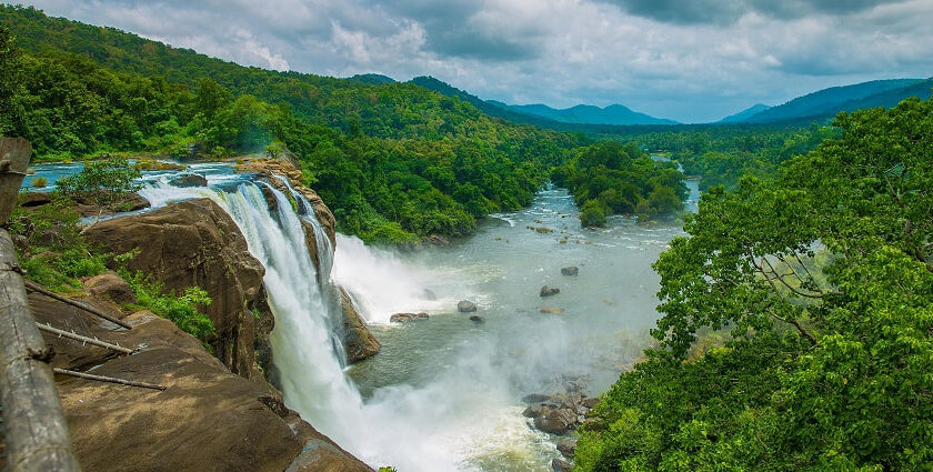 Enchanting view of Athirapally Falls- one of the most majestic hill stations in Kerala