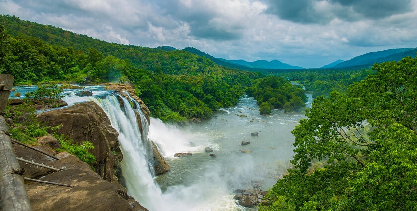 Athirapally Falls paints an enchanting colourful picture with its breathtaking scenery