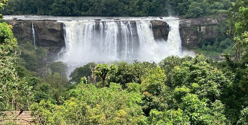 A breathtaking view of Athirappilly Falls, which is a must-visit for every traveller.