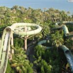 Aerial view of water sledge of Atlantis waterpark Dubai - Best theme parks in Dubai