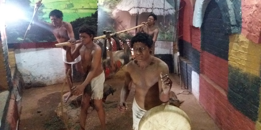 Statues of tribal people in museum