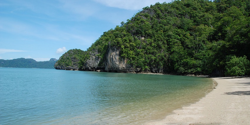 Tanjung Rhu Beach in Langkawi with clear waters, white sands - places to visit near Langkawi