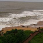 Beach view of Bekal, golden sands and the Bekal Fort- best places to visit in Bekal.