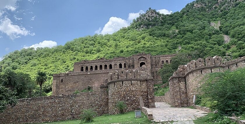 A view of the majestic Bhangarh Fort, which is considered one of the haunted spots in India