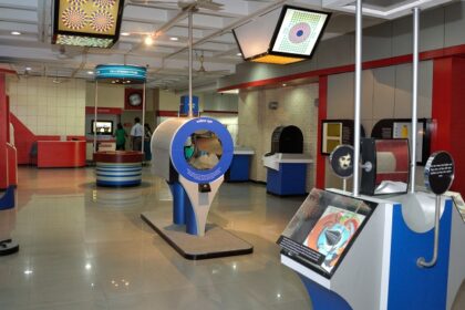 The inside view of Birla Museum, Kolkata showcasing the Popular Science Gallery.