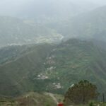 Aerial view of the Small city of Chail amidst the lush green forest surrounding the city