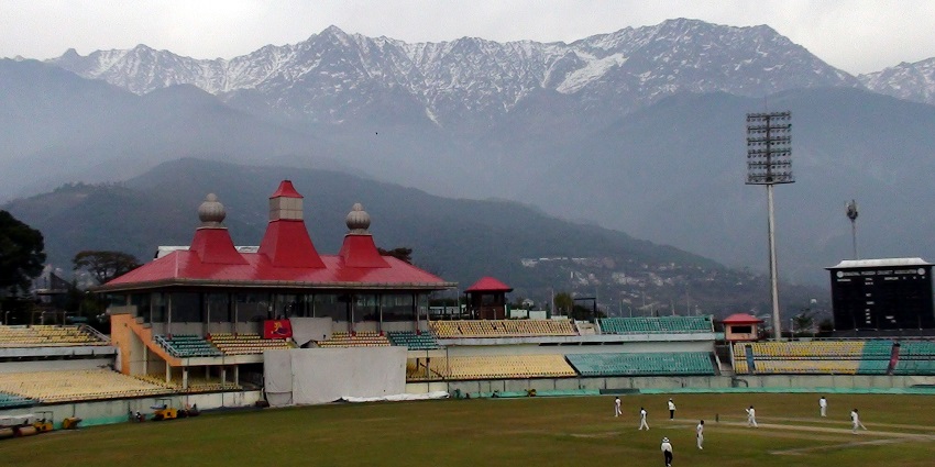 Scenic views of Maharajs’s cricket stadium in Chail, Himachal Pradesh