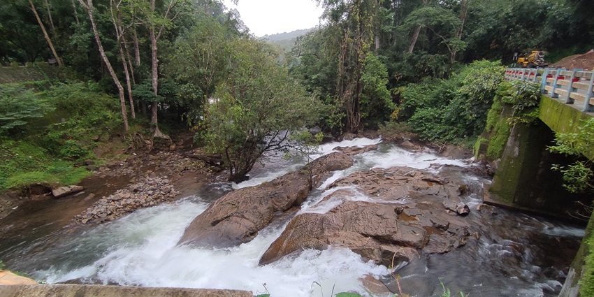 Cascading water amidst dense green forest - places to visit near Narangathode Waterfalls