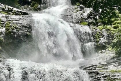 A picturesque view of the Cheeyappara Waterfalls