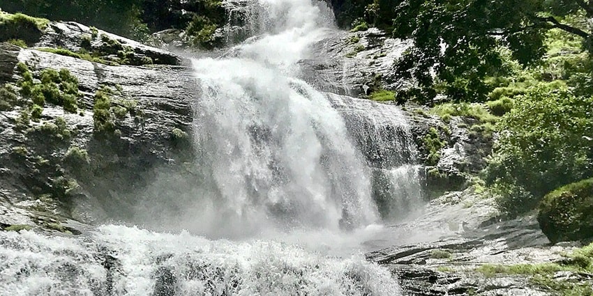 Enchanting view of the Cheeyappara falls located amidst the lush forests of Idukki