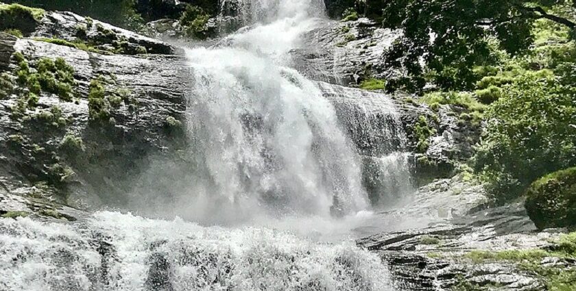 A picturesque view of the Cheeyappara Waterfalls