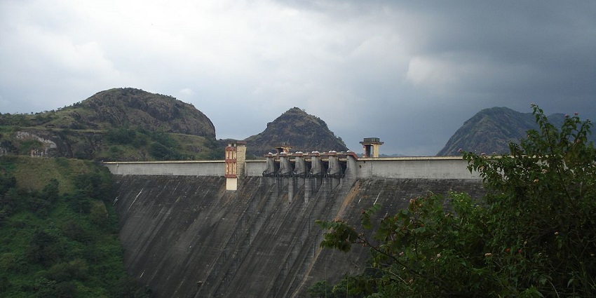 A dam in the Kerala backwaters