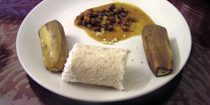 This dish is made from rice flour and grated coconut, savouring tourists .