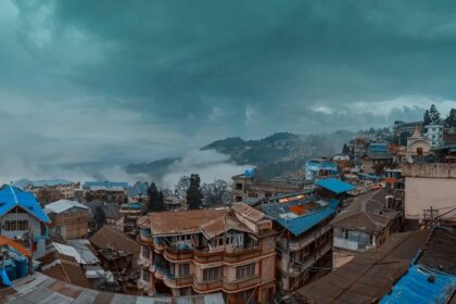 Picturesque view of Darjeeling from the road - best places to visit near Darjeeling