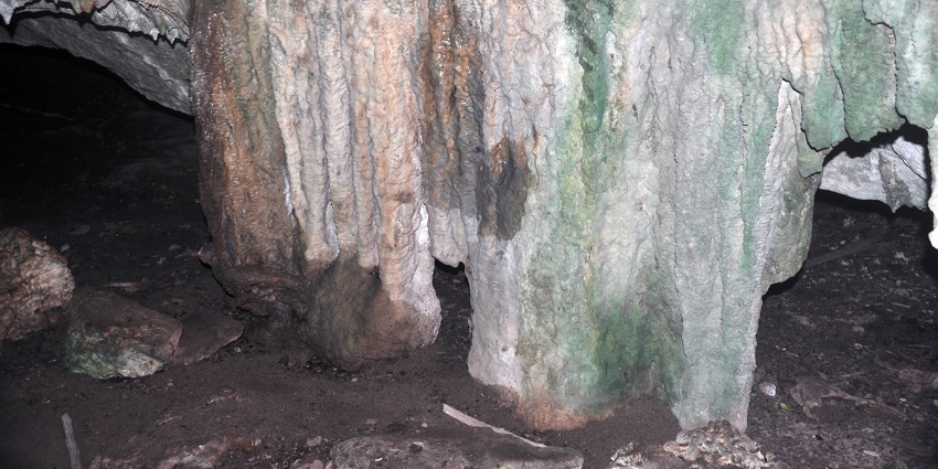 A dripping rock cave that consists of oolitic calcarenite limestones and natural formations