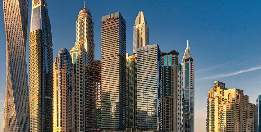 A dashing view of the Dubai Skyline during daytime