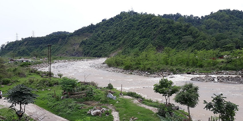 Balason river at Dhundia, green hills - one of the best places to visit near Siliguri