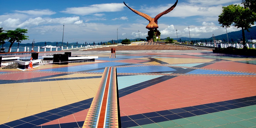 View of giant eagle statue overlooking the waterfront - places to visit in Langkawi