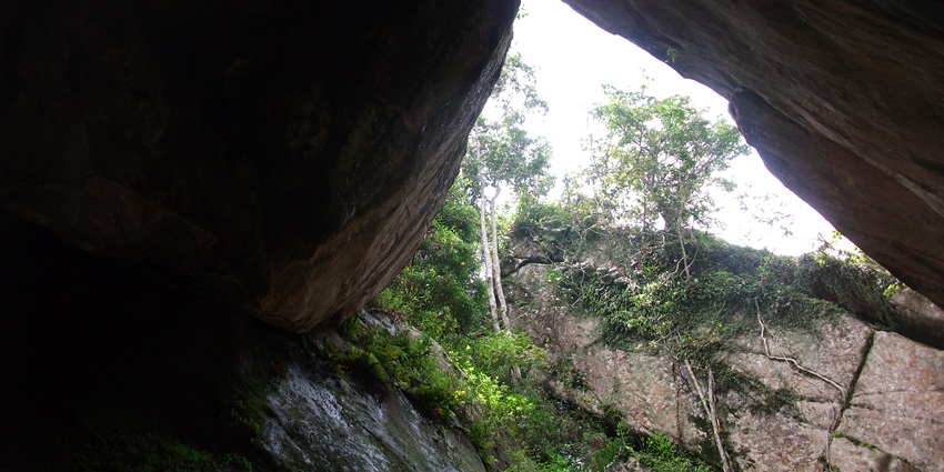 A unique view of Edakkal Caves in Kerala, a must-visit tourist attraction near Begur.