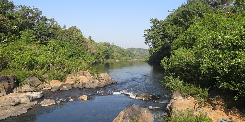 A view of the Bavali River, a natural wonder near the Kottiyoor Wildlife Sanctuary.