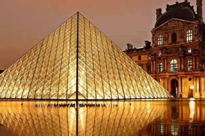 Glass museum in France, one of the places to visit in the world in July, during the golden hour