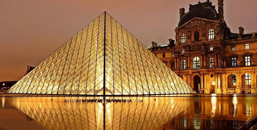 Glass museum in France, one of the places to visit in the world in July, during the golden hour