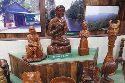 Handicraft displayed in Saw Mill near Forest Museum Andaman