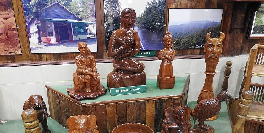 Handicraft displayed in Saw Mill near Forest Museum Andaman