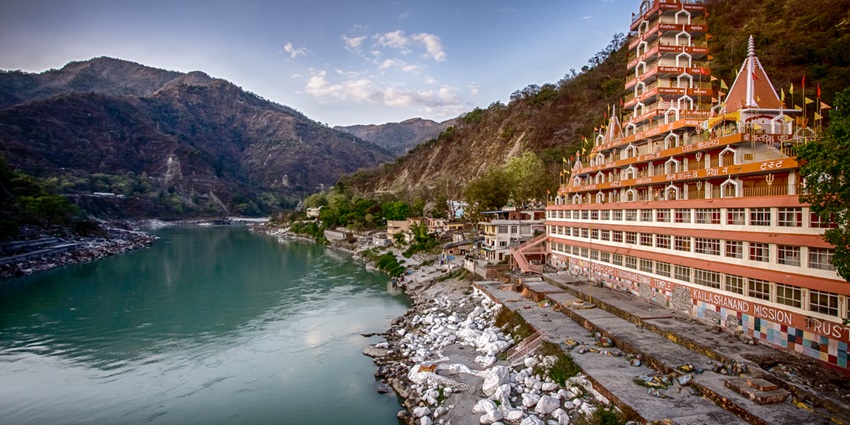 View of river Ganges from the Laxman Jhula, one of the most beautiful places to visit in India.
