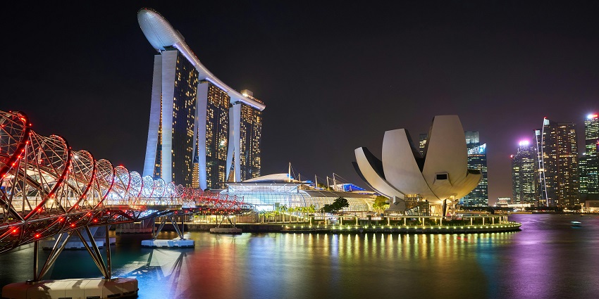 The beautiful and colourful city lights of the Gardens by the Bay, Singapore is a sight to behold