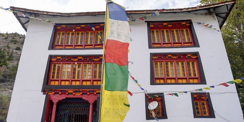 Frontal view of enchanting Gemur Monastery - Things to do in Jispa, Himachal Pradesh