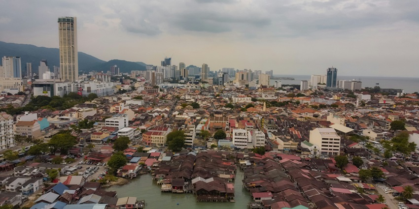 Beautiful view of George town in Penang - best places to visit near Kuala Lumpur