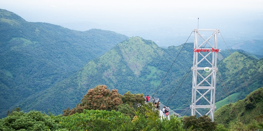 Beautiful and thrilling Glass bridge of Vagamon amidst the lush green hills of Vagamon